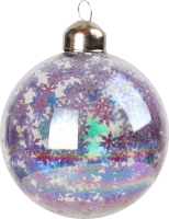 Прикраса ялинкова Куля зі сніжинками скло 8см