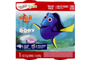 Yoplait Trix Low Fat Yogurt Wild Berry & Cotton Candy - 8 CT