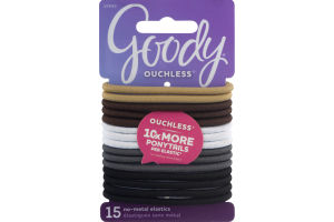 Goody Ouchless No-Metal Elastics - 15 CT