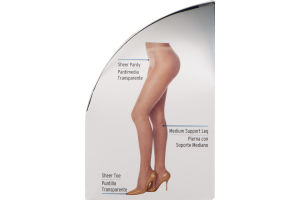 L'eggs Sheer Energy Medium Support Leg Sheer Panty Q Off Black