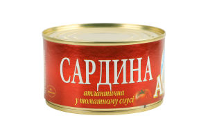 Сардина атлантична в томатному соусі 240г ж/б №5 Арктика