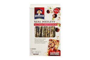 Quaker Real Medleys Cherry Pistachio Multigrain Fruit & Nut Bar - 5 CT