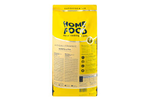 Корм сухой полнорационный для взрослых собак больших пород Форель и рис Гипоаллергенный Home Food д/п 10кг