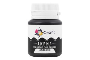 Фарба акрилова д/декору чорна глянсова 20мл АртКрафт