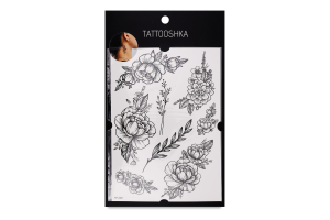 Тату Tattooshka Півонії з гілочками тимчасові