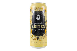 Напій зброджений 500мл 5% газований Honey-elderberry Zolotonosha Zbiten з/б
