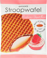 Вафля Stroopwafel з карамельною начинкою з смаком малина-йогурт 33г Saleks