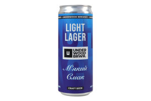 Пиво 0.33л 4.2% світле нефільтроване неосвітлене непастеризоване Light lager Craft beer Underwood Brewery з/б