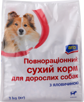Корм сухий повнораціонний для дорослих собак З яловичиною Aro м/у 3кг
