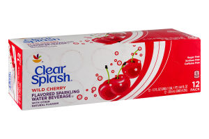 Ahold Clear Splash Flavored Sparkling Water Beverage Wild Cherry - 12 CT