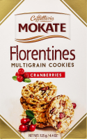 Печиво Флорентінес мультизлакове з шматочками сушеної журавлини та арахісом 125г Мокате