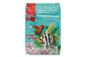 Корм сухой натуральный для аквариумных рыб Универсальный Topsi м/у 30г