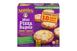 Annie's Homegrown Mini Pizza Bagels Three Cheese - 18 CT