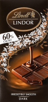 Шоколад 60% темний Lindor Lindt к/у 100г
