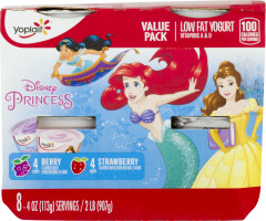 Yoplait Disney Princess Low Fat Yogurt Value Pack - 8 PK
