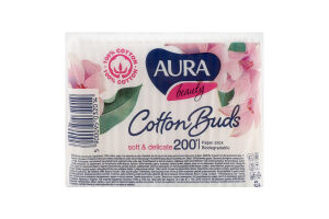 Палички ватні 200шт п/е Аура