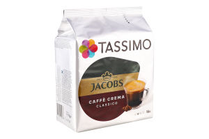 Кофе натуральный жареный молотый Classico Сaffe Crema Tassimo Jacobs м/у 16х7г