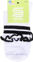 Шкарпетки Premier socks висок рюш смуж білі р22-24