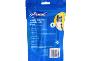 Companion Dog Rawhide Chicken Topped 5 Inch - 5 CT