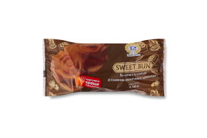 Булочка в глазурі зі смаком молочного шоколаду Sweet bun Рома м/у 0.16кг