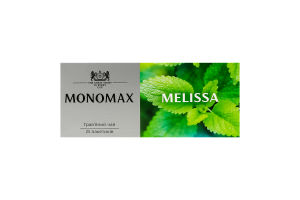 Чай трав'яний з додаванням чаю зеленого байхового дрібного та ароматом лимону Melissa Monomax к/у 25x1.5г