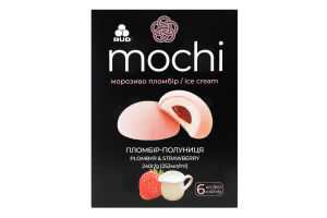 Мороженое пломбир Пломбир-клубника Mochi Rud к/у 6х40г