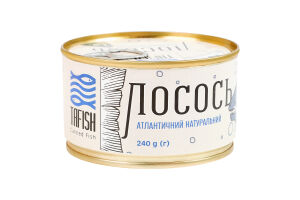 Лосось атлантический натуральный стерилизованный TaFish ж/б 240г