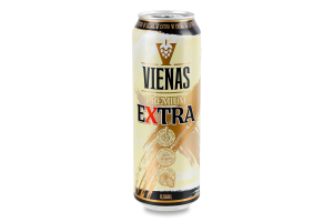Пиво 588мл 5.2% світле фільтроване пастеризоване Extra Vienas з/б