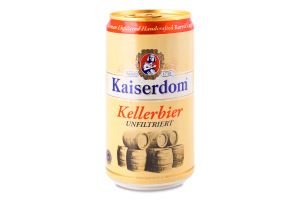 Пиво 0.25л 4.7% напівтемне нефільтроване пастеризоване Kellerbier Kaiserdom з/б