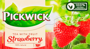 Чай чорний ароматизований зі шматочками полуниці Strawberry Pickwick к/у 20х1.5г