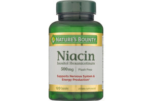 Nature's Bounty Niacin 500mg Capsules - 120 CT