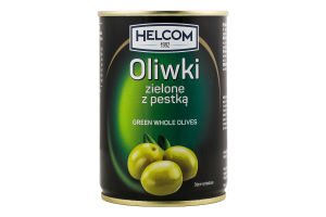 Оливки зеленые с косточкой Helcom ж/б 280г