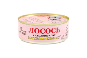 Лосось у власному соку з додаванням олії стерилізований Craft Fish з/б 240г