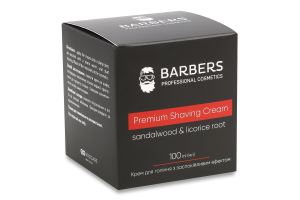 Крем д/гоління Sandalwood-Licorice Root з заспокійливим ефектом 100мл коробка Barbers
