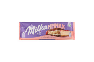 Шоколад молочный с начинкой со вкусом чизкейка, клубничной начинкой и печеньем Mmmax Milka м/у 300г