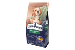 Корм д/дорослих собак середніх порід Premium з качкою сухий 2кг Club 4 Paws