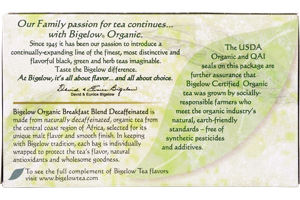 Bigelow All Natural Organic Breakfast Blend Decaffeinated Black Tea