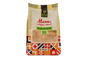 Крупа манная из твердых сортов пшеницы с остатком полезных отрубей органическая марки Т Екород м/у 400г