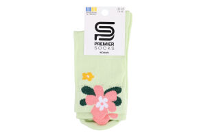 Шкарпетки жіночі Premier socks високі з ЗД квіткою р.23-25 св салатові Арт.6931