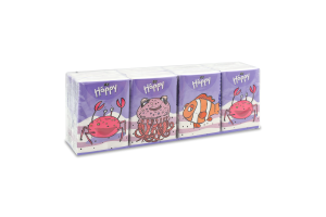 Платочки бумажные носовые гигиенические 3-х слойные Happy Bella 8х9шт