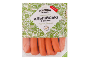 Сосиски вареные Альпийские с сыром М'ясний хутір 1с кг