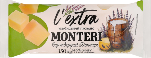 Сир 45% твердий Монтері Український прованс L'extra м/у 150г