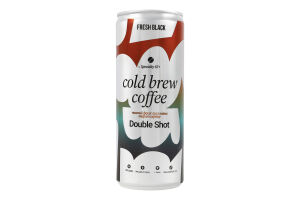 Напиток кофейный холодного настаивания с L-теанином Double shot Fresh Black ж/б 250мл