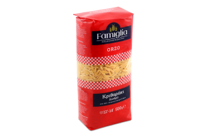 Вироби макаронні з твердих сортів пшениці Orzo Famiglia м/у 500г