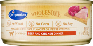 Companion Wholesome Formula Dinner Cat Food Beef and Chicken