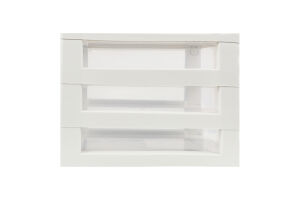 Органайзер біла троянда/прозорий на 3ящики універсальний Алеана