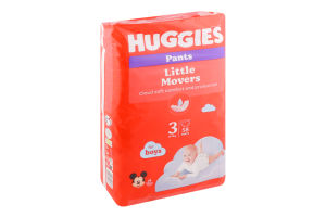 Трусики-підгузники для хлопчиків 6-11кг 3 Little Movers Pants Huggies 58шт