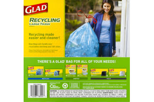 Glad Recycling Drawstring Large Trash Bags, Blue, 30 Gallon, 28 Count