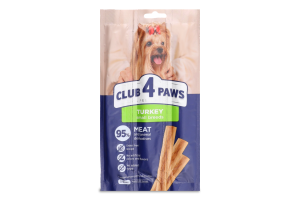 Ласощі д/малих порід собак М'ясна паличка Premium з індичкою 3*12г Club 4 Paws