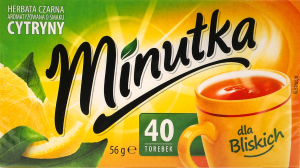 Чай черный ароматизированный с лимонным вкусом Minutka к/у 40х1.4г